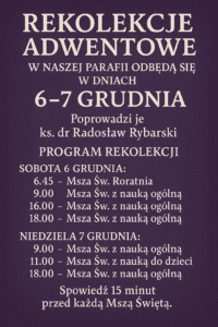 Read more about the article REKOLEKCJE ADWENTOWE 2025