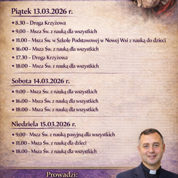 Rekolekcje wielkopostne 13-15.03.2026 r.