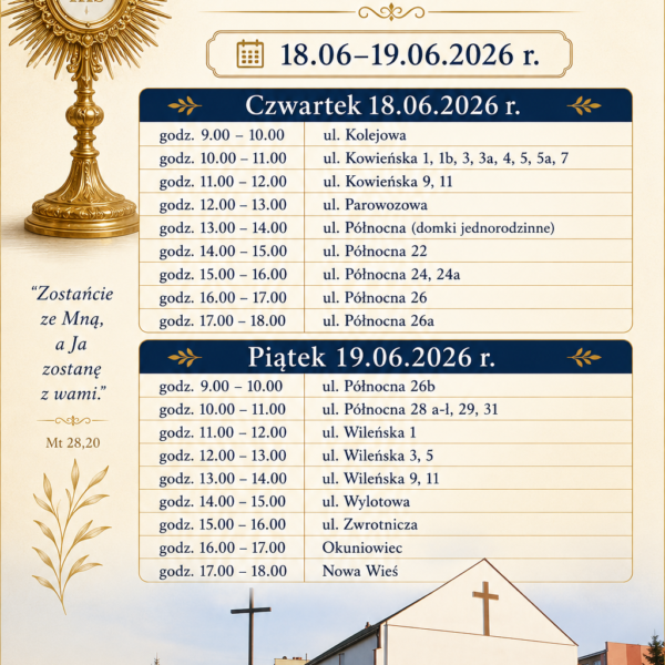 Nabożeństwo czterdziestogodzinne harmonogram!!!